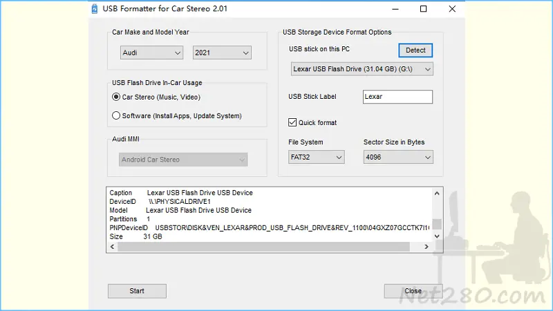 شرح  برنامج USB Formatter for Car Stereo